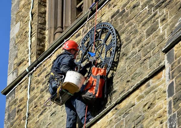 St Bartholomew's Church clock being removed for repairs ahead of Remembrance Sunday