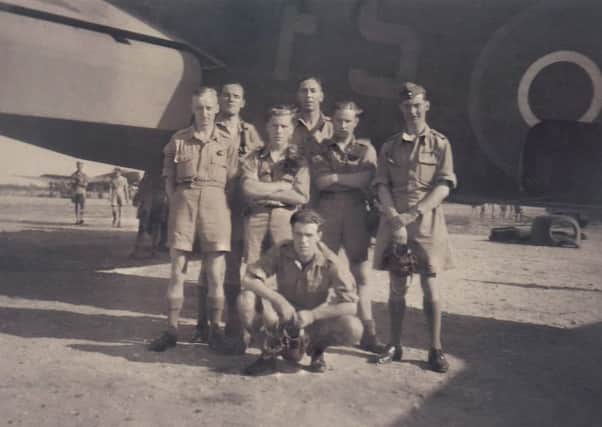Matlock RAF man John Thompson, front, was laid to rest alongside his six crew mates at a ceremony in Albania, 74 years after their plane was lost during the Second World War.