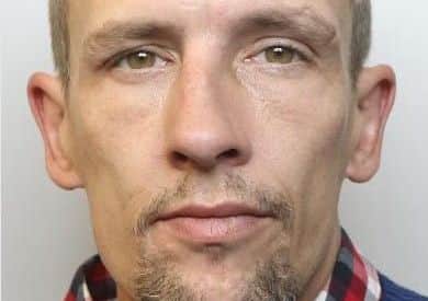 Pictured is James Youds, 38, of no fixed abode, who has been jailed for 28 weeks for shoplifting in Chesterfield.