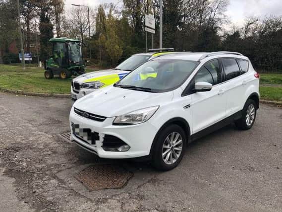Road police stop car stolen in London at Sandiacre.
Picture courtesy of Derbyshire Police