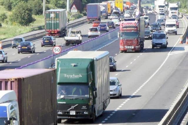 The M1 motorway in Derbyshire.
