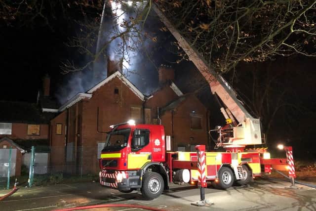 Firefighters at the scene.
