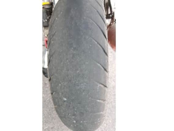 The tyres from the moped.