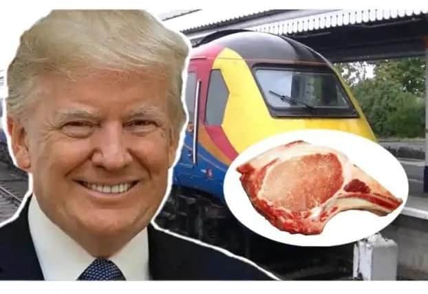 A cardboard cut-out of Donald Trump and a pork chop are some of the bizarre items left behind by passengers of East Midlands Trains in 2017.