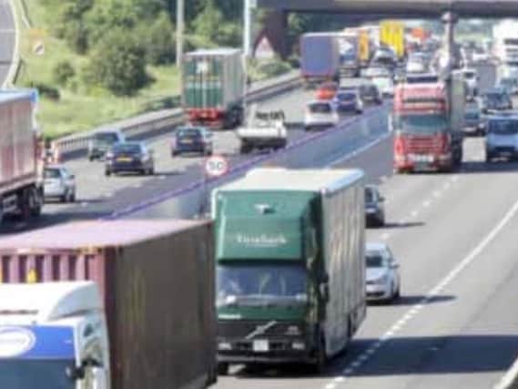 Two lanes are closed on the M1 between Junction 29 and 28 after a crash.