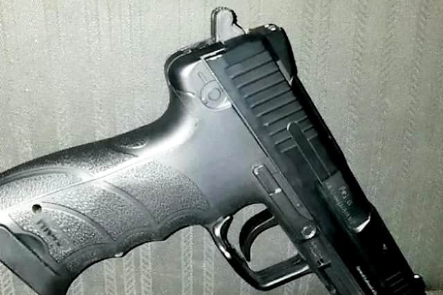 Oldfield was also found in possession of an imitation handgun