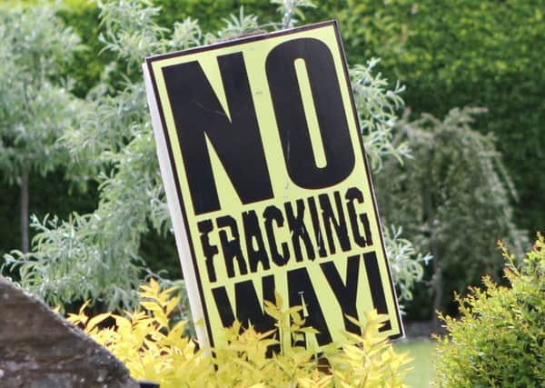 An anti-fracking poster.