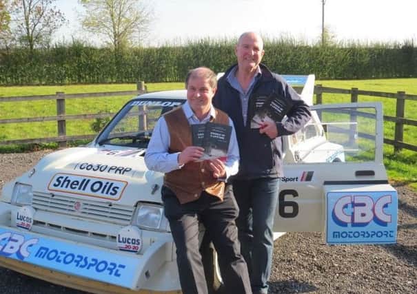 George Dawn and Alistair Sutherland with the original 3 Litre Metro Rally Car in which Alistair won the Championship.