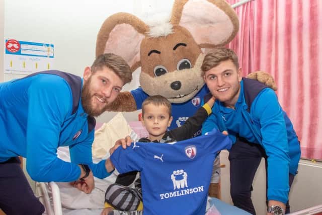 A Chesterfield shirt from players for this youngster at Chesterfield Royal Hospital. (PHOTO BY: Tina Jenner)