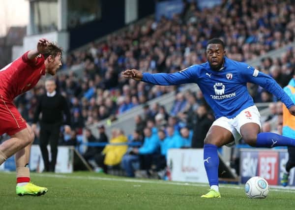 Chesterfield defender Jerome BINNOM-WILLIAMS during the National League match between Chesterfield FC v Hartlepool United FC at The Proact Stadium Chesterfield - 29-12-18