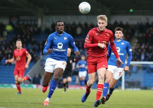 Chesterfield midfielder Levi AMANTCHI during the National League match between Chesterfield FC v Hartlepool United FC at The Proact Stadium Chesterfield - 29-12-18