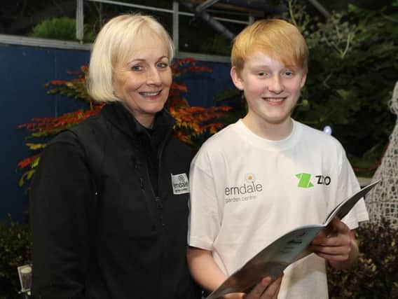 Helen Watson, of Ferndale Garden Centre, with Jack Wareham. Pictures by Jason Chadwick.