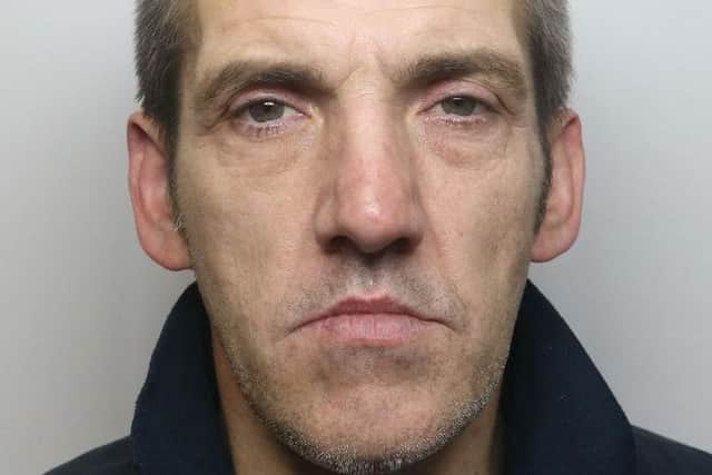 Pictured is Matthew Rodney Boll, 46, of Holland Road, Old Whittington, Chesterfield, who has been jailed for 18 weeks after he stole curtains and assaulted two people.