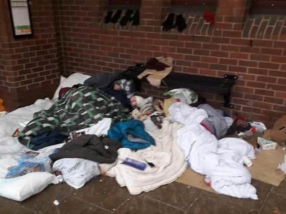 Pictures circulating online show rough sleepers on New Beetwell Street.