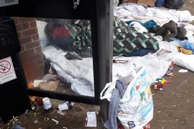 Pictures circulating online show rough sleepers on New Beetwell Street.