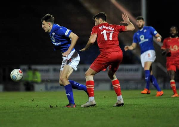 Chesterfield FC v Hartlepool United, pictured is Luke Rawson