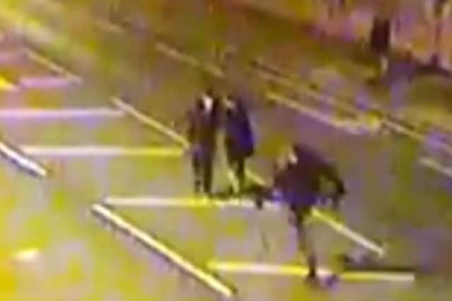 Police posted the CCTV footage on social media in a bid to track down the two men who helped
