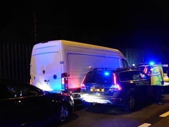 A 14 year was arrested last night (January 27) after the stolen van they were driving failed to stop for police. Picture courtesy of Derbyshire Roads Policing Unit