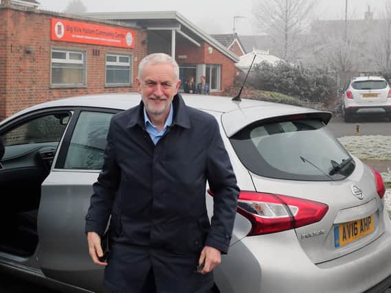 Jeremy Corbyn arrived in Ilkeston from Nottingham by car after his bus failed to turn up. Pictures by Eric Gregory.
