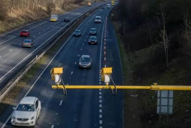 On motorways, these tend to be used during roadworks rather than all the time. They are different to normal motorway cameras. They record your speed between two points and calculate an AVERAGE of your speed overall.