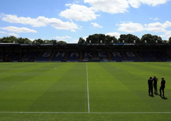 BURY, ENGLAND - JULY 16:  A general view of Gigg Lane during the pre season friendly game between Bury and Huddersfield Town at Gigg Lane on July 16, 2017 in Bury, England. (Photo by Clint Hughes/Getty Images)