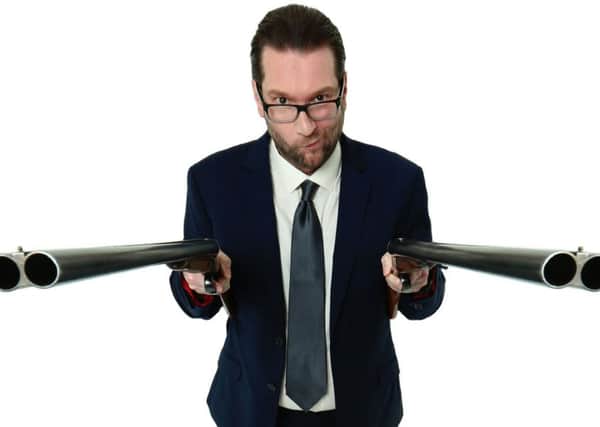 Gary Delaney promotes Gagsters Paradise. Photo by Andy Hollingworth.