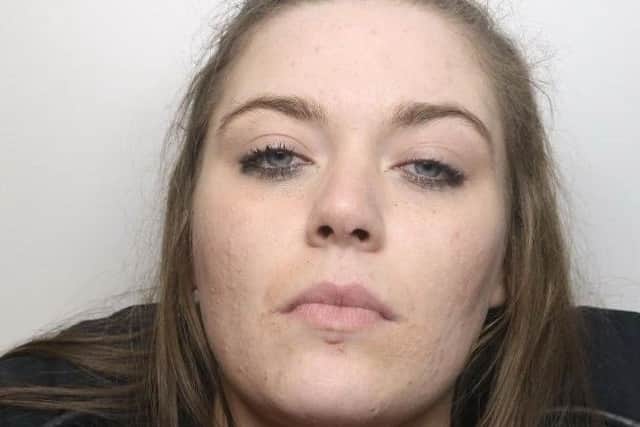 Pictured is Claire O'Connell, 28, of Fairfield Road, Buxton, who has been jailed for 26 weeks after she committed three thefts, five frauds, handled stolen goods and twice failed to surrender to custody.