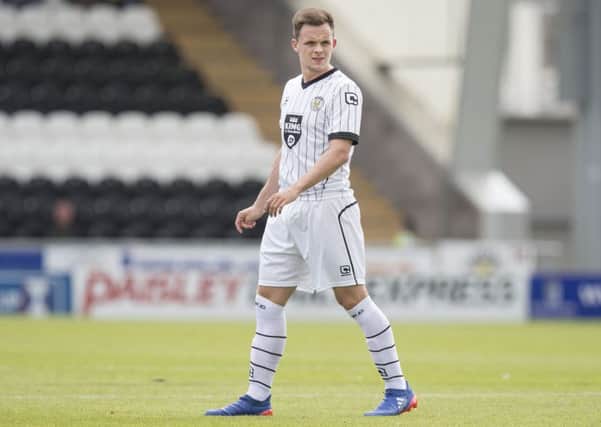 PAISLEY, SCOTLAND - JULY 30: Lawrence Shankland of St Mirren in action during the BETFRED Cup Group Stage between St Mirren and Edinburgh City at St Mirren Park on July 30, 2016 in Paisley, Scotland. (Photo by Steve Welsh/Getty Images)
