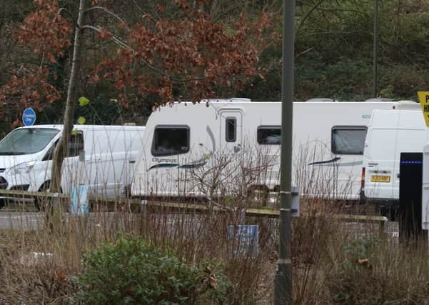 The travellers who are occupying one of the car parks at Matlock Bath station