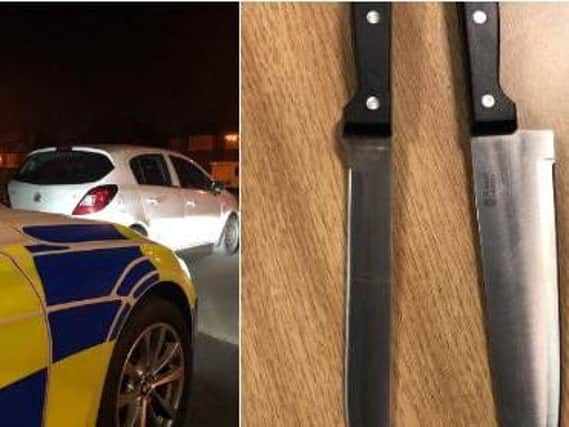 Driver had knives in her door pocket