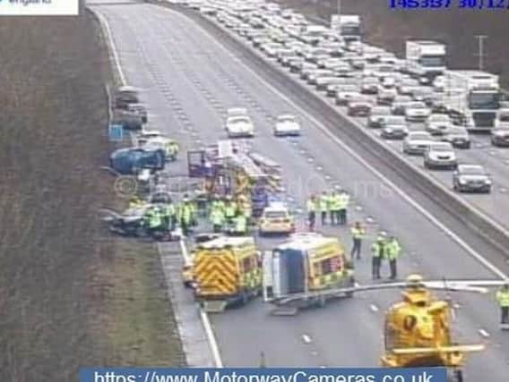 The aftermath of the crash. (Photo - Highways England)