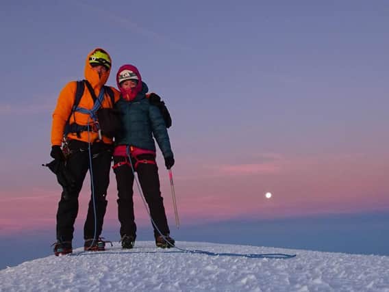 Kate Ballard has posted this photo of her and her brother Tom at the summit of Mont Blanc on Facebook. Photo - Kate Ballard
