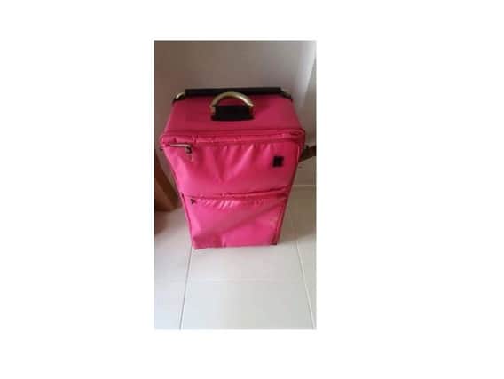 The missing pink suitcase.
