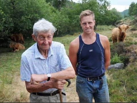 Alex Birch with his grandfather David at the Baslow Edge site. Pictures by Anne Shelley.