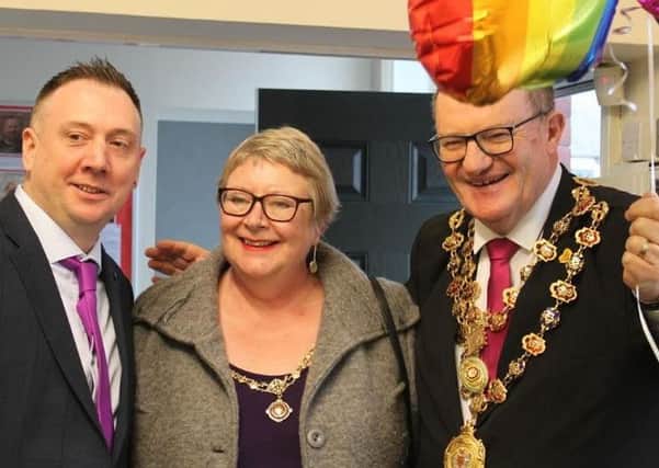 Mayor and Mayoress of Chesterfield Stuart and Anne Brittain with Martin Carter.