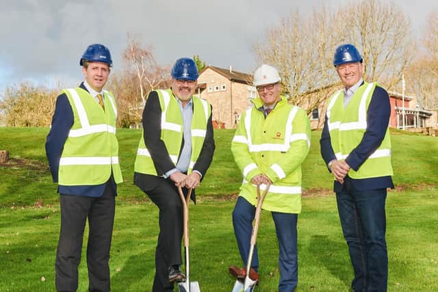 Pictured are, from left, Jon Cotton, procurement manager at Lubrizol, Simon Griffiths, general manager of Lubrizol, Chris Flint, director of G F Tomlinson and Matthew Joyce, vice president sales and marketing at Lubrizol.