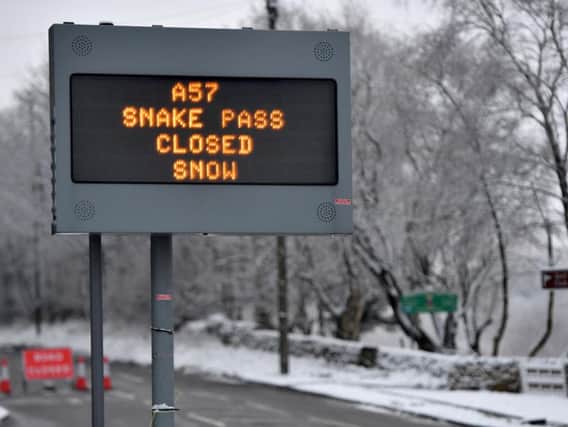 The A57 Snake Pass is currently closed because of snow. Photo - Anthony Devlin/Getty Images