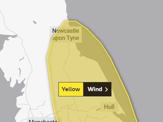 Gales forecast as yellow weather warning still in place across East Midlands. Picture: The Met Office