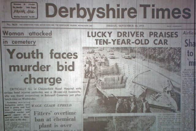 The Derbyshire Times' coverage of the crime in September 1973.