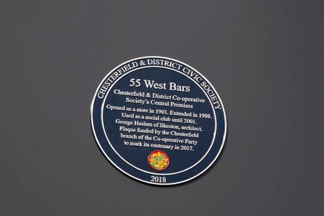 The blue plaque now in place at 55 West Bars.