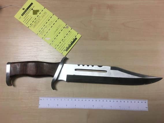 The knife seized by police. Picture by Erewash Response Unit.