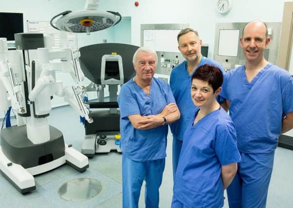 Sheffield businessman and chairman of The A&S Leisure Group, Dave Allen (far left) made the £1.3 million personal donation to buy Sheffield Teaching Hospitals a state of the art Surgical Robot which is installed at Sheffield Royal Hallamshire Hospital

 Copyright Paul David Drabble
20th March 2019
 www.pauldaviddrabble.co.uk