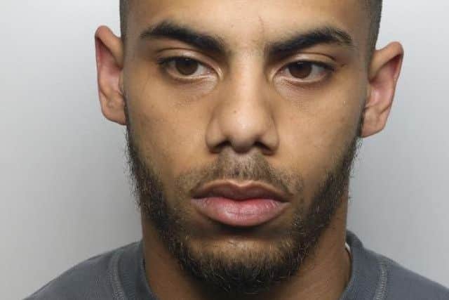 Pictured is Ashton Lattibeaudiere, 26, of Belgravia Close, Birmingham, who was sentenced to six months of custody after he admitted possessing a knife in a public place at Church Street South, Birdholme, Chesterfield.