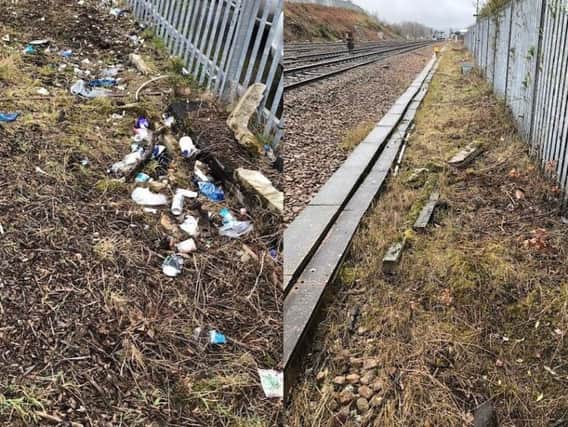 A before and after picture supplied by Network Rail.