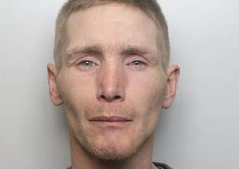 Pictured is Richard Walliss, 35, of Ecclesbourne Close, Water Lane, Wirksworth, Matlock, who was jailed for 26 weeks after a theft and after failing to comply with a suspended sentence imposed for three assaults, damaging a table and breaching a non-molestation order.