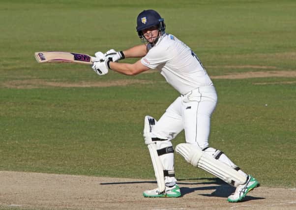 Opener Alex Lees helped hold up Derbyshire's progress. (Photo by Ian Horrocks/Getty Images)