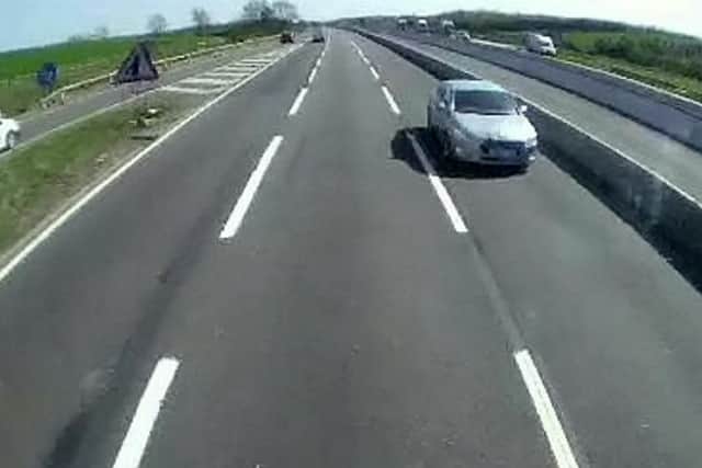 The driver turned right from a slip road and ended up going the wrong way on the M1