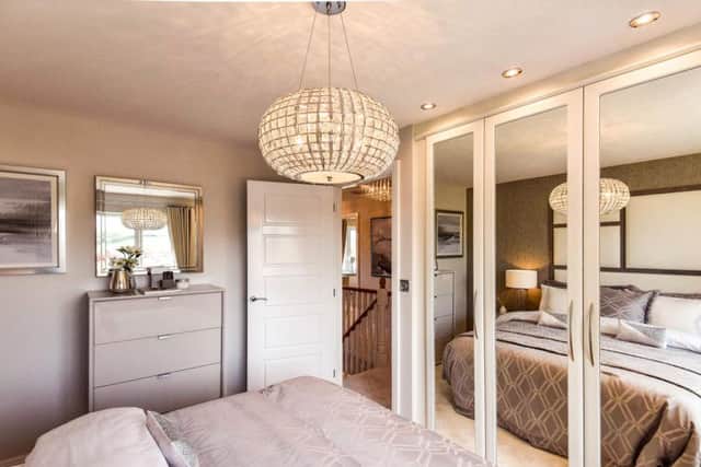 The show homes' master bedrooms all have fitted wardrobes.
