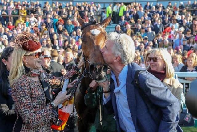 A huge kiss for Tiger Roll from owner Michael O'Leary.