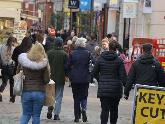 Generic picture of shoppers in Chesterfield town centre.